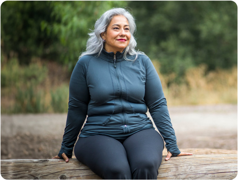 Jules outside taking a walk through a park